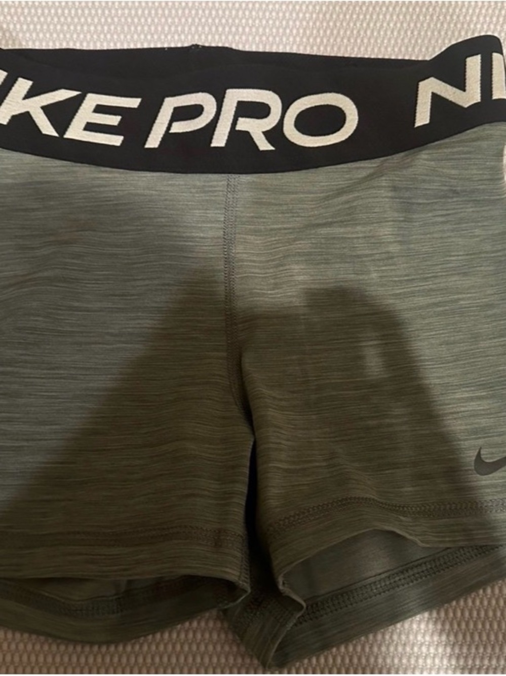 Nike Pro Gray Compression Shorts with Black Waistband